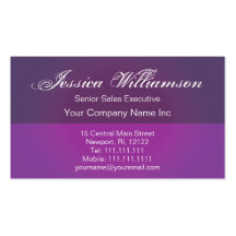 Deep Purple Plum Glow Elegant Script Business Card