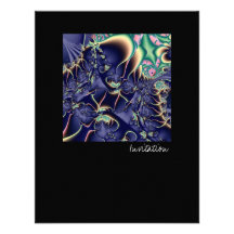 Deep Sea III · Fractal Art · Blue Personalised Invite