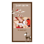 Deer bird christmas holiday photocard custom photo card