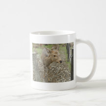 Deer chewing a chain coffee mugs