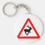 Deer Crossing Sign for Hunters Keychains