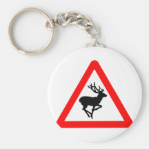Deer Crossing Sign for Hunters Keychains