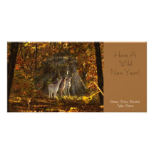 Deer New Year Customised Photo Card