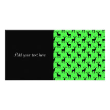 Deer Silhouette on Vivid Green Picture Card