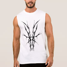 Deer Skull Tribal Tattoo - black and white T Shirts