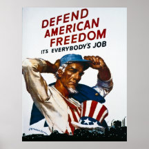 Defend American Freedom -It's Everybody's Job -WW2 Posters