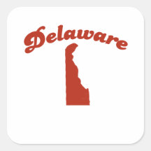 DELAWARE Red State Square Sticker