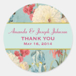 Delicate Botanical Wedding Thank You Round Sticker