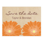 Delicate Daisies Save the Date Postcard, Orange