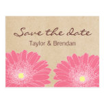 Delicate Daisies Save the Date Postcard, Pink