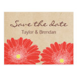 Delicate Daisies Save the Date Postcard, Red