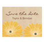 Delicate Daisies Save the Date Postcard, Yellow
