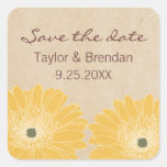 Delicate Daisies Save the Date Stickers, Yellow