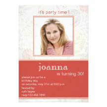 Delicate florals 30th birthday party invitations