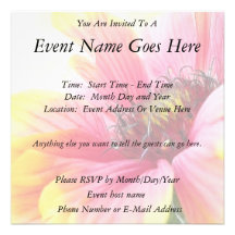Delicate Gaillardia Blossom Personalized Invitation