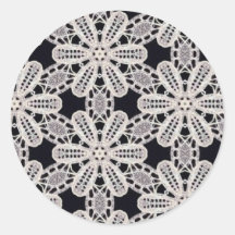 Delicate lace fabric patterns in black & white sticker