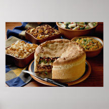 Delicious Ground beef pot pie with salads Poster