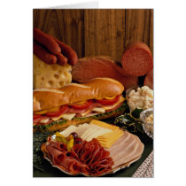 Delicious Submarine sandwich with meats and cheese Card