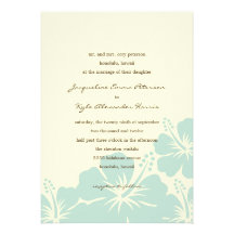 Delightful Hibiscus Wedding Invitations (Blue)