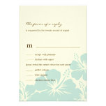 Delightful Hibiscus Wedding RSVP Cards (Blue) Personalised Announcement