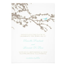 Delightful Tree Top Bird Save The Date Personalized Announcement
