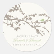 Delightful Tree Top Bird-Save The Date Sticker