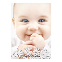 Delightful White Daisies Photo Invitation