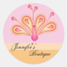 Delightfully Feathered! Round Sticker