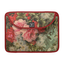DeLongpre's Rose Trellis Rickshaw Flap Sleeve Sleeves For MacBook Pro
