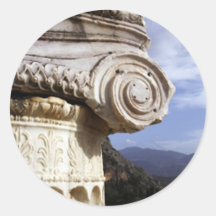 Delphi Temple Round Sticker
