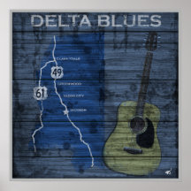 Delta Blues Grunge Blues Highway Poster