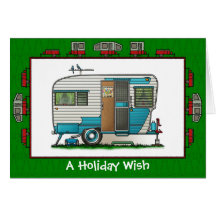 Deluxe Camper Trailer Holiday Wish Cards
