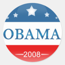 Democrat Barack Obama 2008 Round Sticker