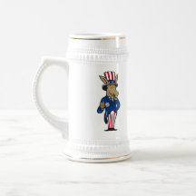 Democrat Donkey Mascot Thumbs Up Flag Coffee Mugs