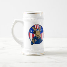 Democrat Donkey Mascot Thumbs Up Flag Mugs