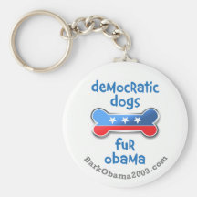 Democratic dogs for Obama 2009 Keychains
