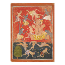 Demon Kumbhakarna Defeated by Rama and Lakshmana Photo Print