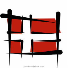 Denmark Brush Flag Photo Cutouts