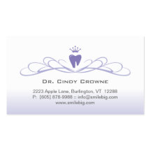 Dental Business Card Swirl Tooth Logo Purple