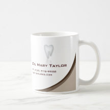 Dental Molar Tooth Logo Coffee Mug Beige Curve
