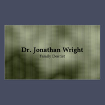 Dentist Business Card Aged Texture Green Stripes business cards