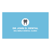 Dentist, dental blue business card with tooth logo