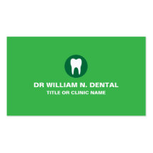 Dentist dental green business card with tooth logo