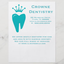 Dentist Flyer Cute Crown Tooth Logo Blue
