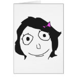 Derpina Black Hair Brunette Rage Face Meme Greeting Card