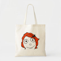 Derpina Red Hair Rage Face Meme Bag