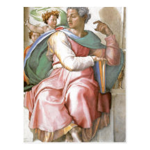 Description fresco painted by Michelangelo and his Post Card