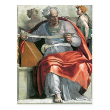 Description fresco painted by Michelangelo and his Post Cards