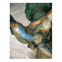 Description fresco painted by Michelangelo and his Postcards