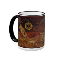 "Desert Heat"" Australian Aboriginal Style Mug